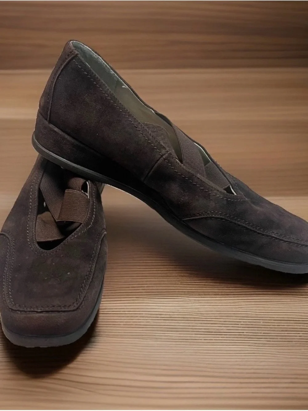 Mephisto Mary Jane Gazelle Air Relax Low Wedge Dark Brown Suede 6.5 Barely Worn